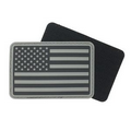 Grey American Flag Velcro Rubber Patch